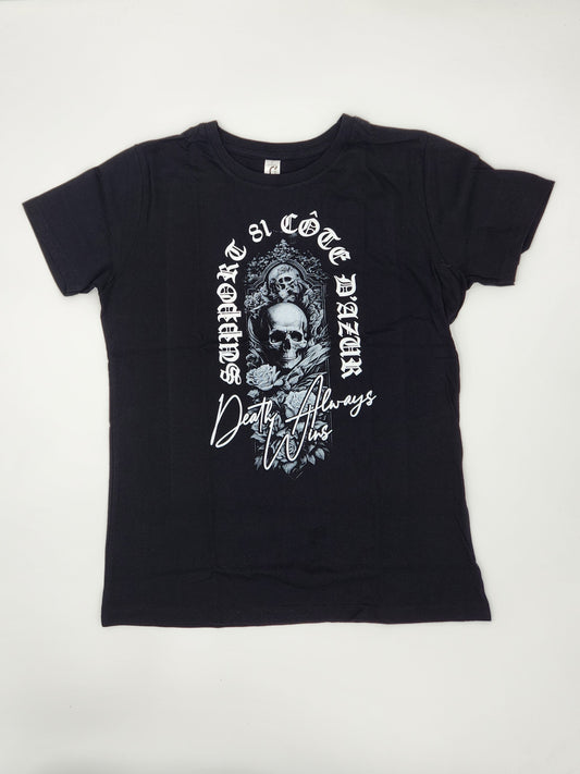 T-shirt Femme black skull & roses